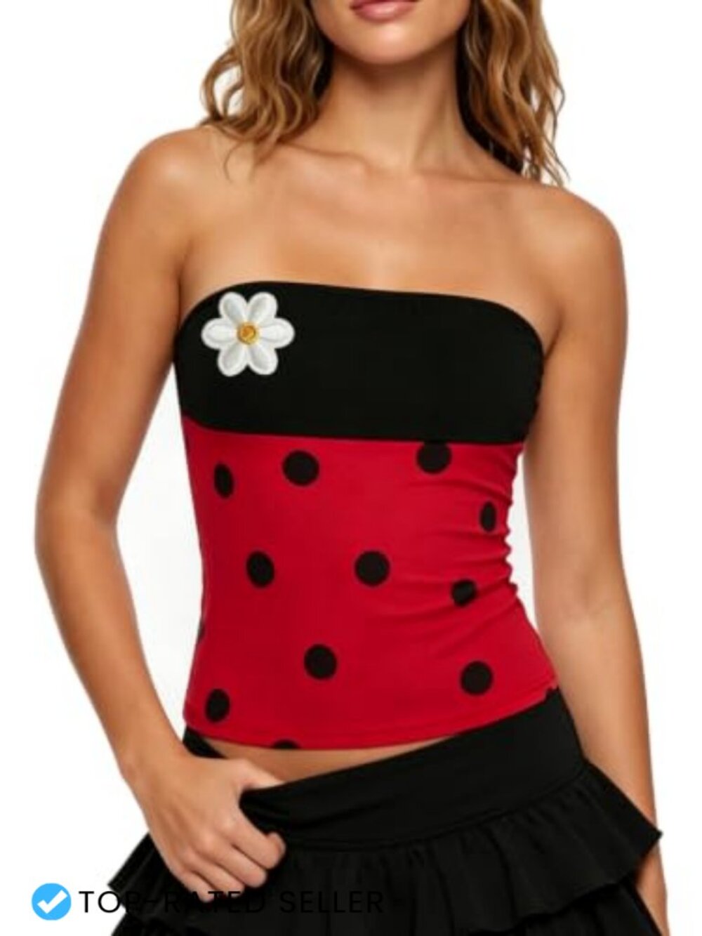Women Polka Dot Ladybug Bee Tank Top Halloween Costume Sleeveless
